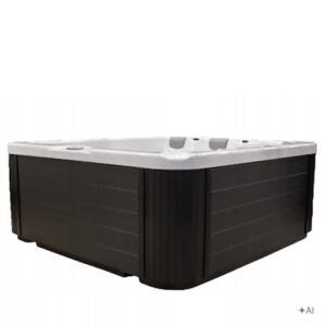 Jacuzzi ogrodowe BOKO – Biała / obudowa czarna – 230 × 230 cm