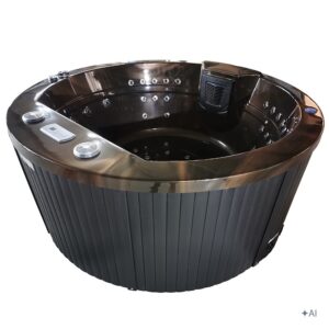 Jacuzzi ogrodowe DELLA 916 – Magma Gold / obudowa antracyt – 170 × 170 cm
