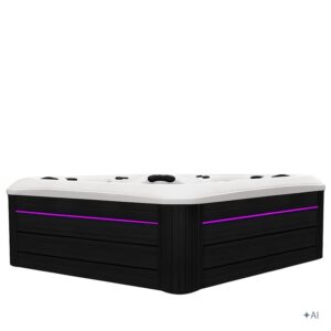 Jacuzzi ogrodowe SPA347 – Biała perła / obudowa antracyt – 230 × 230 cm