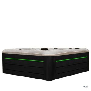 Jacuzzi ogrodowe SPA347 – Cappuccino / obudowa antracyt – 230 × 230 cm