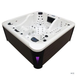 Jacuzzi ogrodowe SPA403 – Biała perła / obudowa antracyt – 230 × 230 cm