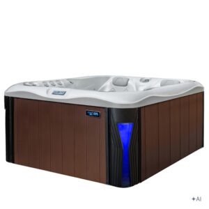 Jacuzzi ogrodowe SPA530 – Biała perła / obudowa kawa – 210 × 170 × 90 cm
