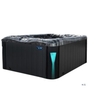 Jacuzzi ogrodowe SPA530 – Czarna fala oceanu / obudowa antracyt – 210 × 170 × 90 cm