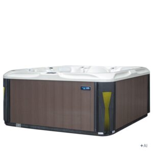 Jacuzzi ogrodowe SPA531 – Biała perła / obudowa kawa – 200 × 200 cm