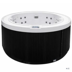 Jacuzzi ogrodowe SPA540 – Biała perła / obudowa antracyt – 240 × 240 cm