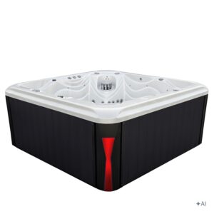 Jacuzzi ogrodowe SPA560 – Biała perła / obudowa antracyt – 220 × 220 cm