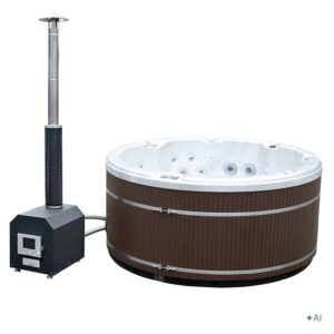 Jacuzzi ogrodowe SPA580W – Biała perła / obudowa kawa – 200 × 200 cm