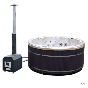 Jacuzzi ogrodowe SPA580W – Cappuccino / obudowa antracyt – 200 × 200 cm