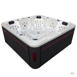 Jacuzzi ogrodowe SPA702 – Biała perła / obudowa antracyt – 230 × 230 cm