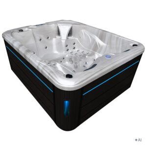 Jacuzzi ogrodowe SPA705 – Cappuccino / obudowa antracyt – 210 × 170 cm