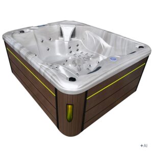 Jacuzzi ogrodowe SPA705 – Cappuccino / obudowa kawa – 210 × 170 cm