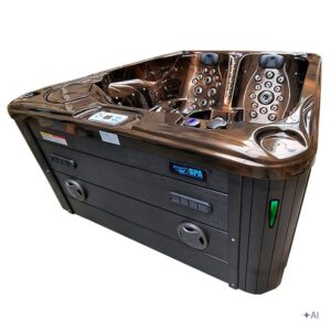 Jacuzzi ogrodowe SPA705 – Magma Gold / obudowa antracyt – 210 × 170 cm