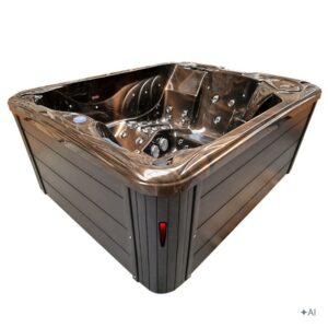 Jacuzzi ogrodowe SPA705 – Magma Gold / obudowa kawa – 210 × 170 cm