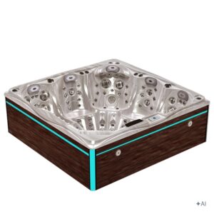 Jacuzzi ogrodowe SPA748 – Cappuccino / obudowa brązowa deska f21 – 230 × 230 cm