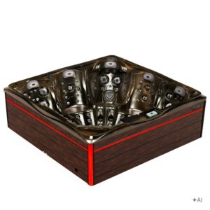 Jacuzzi ogrodowe SPA748 – Magma Gold / obudowa brązowa deska f21 – 230 × 230 cm