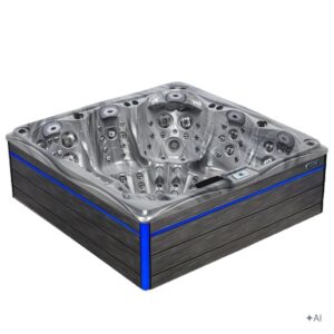 Jacuzzi ogrodowe SPA748 – Odyssey / obudowa szara deska f22 – 230 × 230 cm