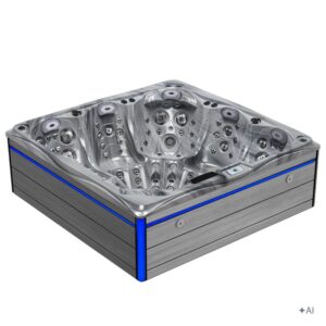 Jacuzzi ogrodowe SPA748 – Odyssey / obudowa szara deska f27 – 230 × 230 cm